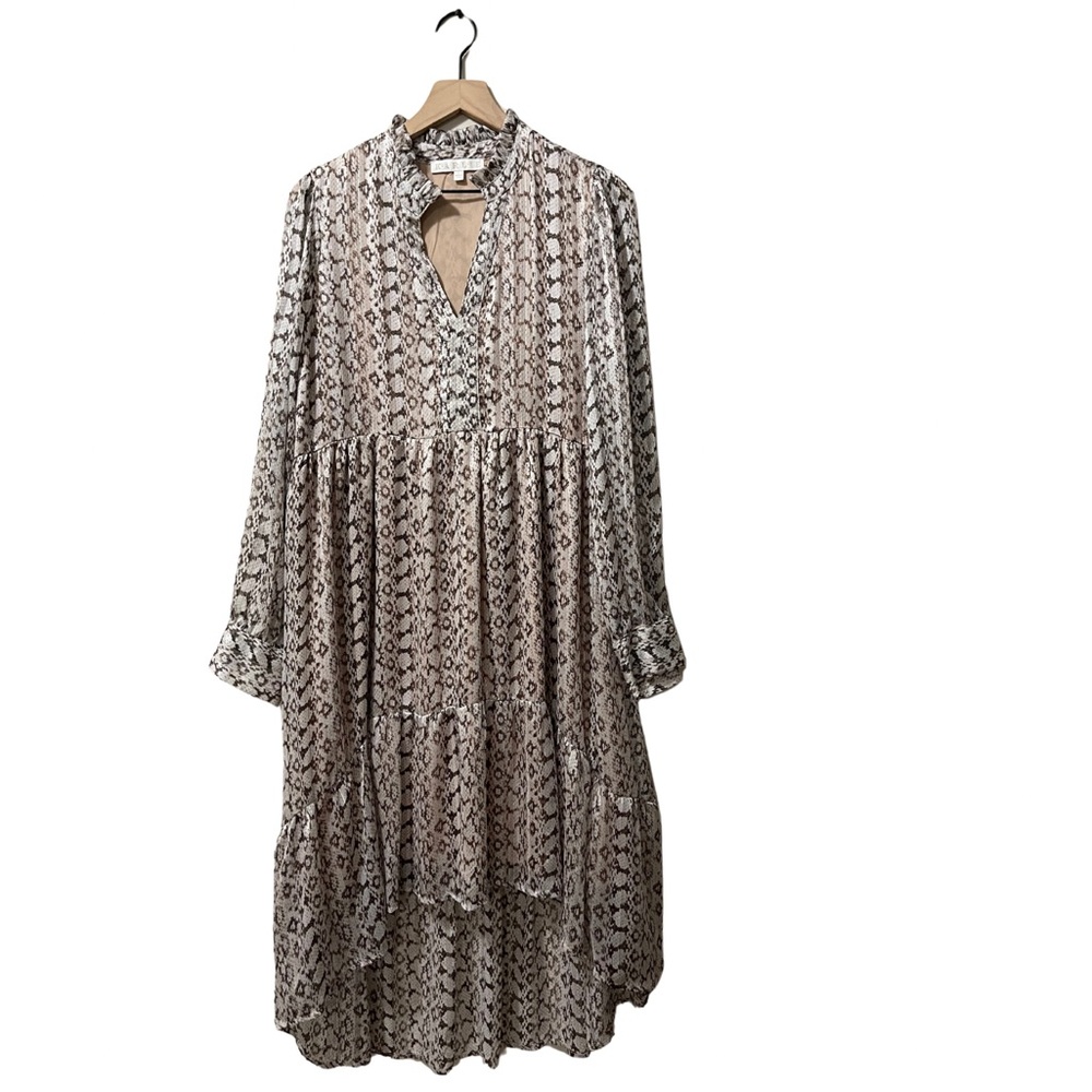 Karlie Leopard Print Metallic Relaxed Fit Midi Sh… - image 1